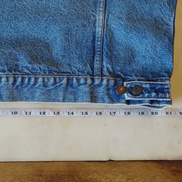 Vintage 80s Levis Denim Blue Jean Trucker Jacket 70506-0217 Size 46 Made in USA - Picture 11 of 16